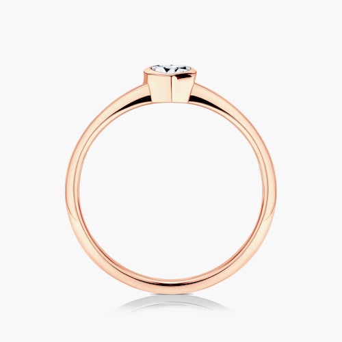 Pierścionek zaręczynowy Pure: różowe złoto, diament w szlifie serce